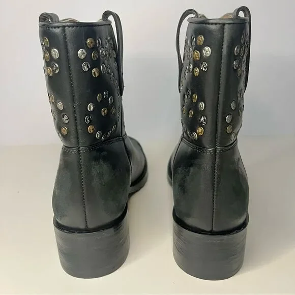 Free People Studded Pull On Ankle Boots in Black 6.5‎
